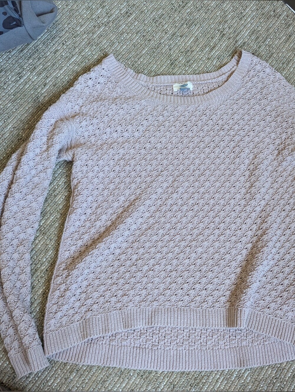 Old Navy Light Pink Knit Crewneck Sweater